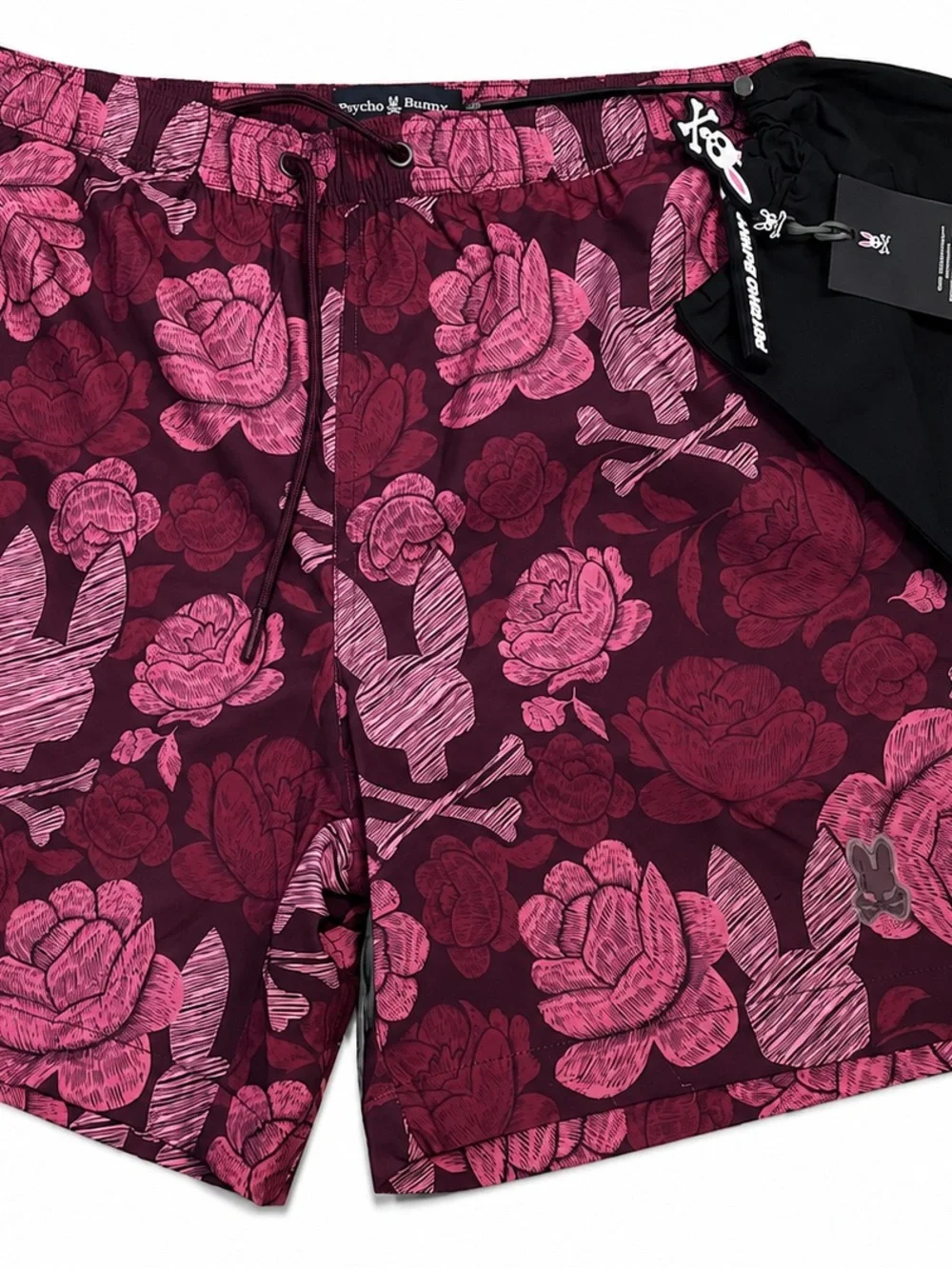 Psycho Bunny Navy Label on Pink and Burgundy Trim